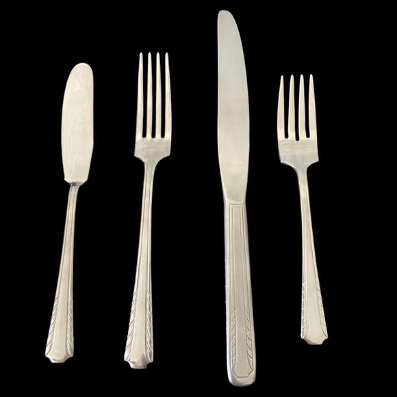 DS 19 pc Stainless Flatware USA Dinner Forks & Knives, Salad Forks, Butter Knife - Picture 2 of 16